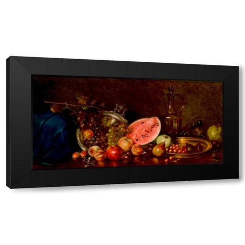 Still life with fruit Black Modern Wood Framed Art Print by Wokos, Nikolaos