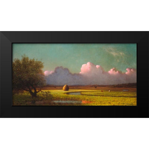Sunlight and Shadow: The Newbury Marshes  Black Modern Wood Framed Art Print by Heade, Martin Johnson