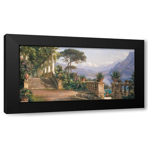 Lodge on Lake Como  Black Modern Wood Framed Art Print by Carl Frederic, Aagard