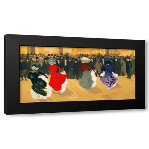 Les Danseuses Black Modern Wood Framed Art Print with Double Matting by Truchet, Abel
