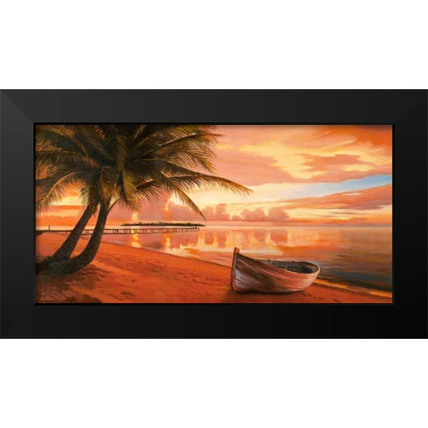 Tramonto ai tropici Black Modern Wood Framed Art Print by Galasso, Adriano