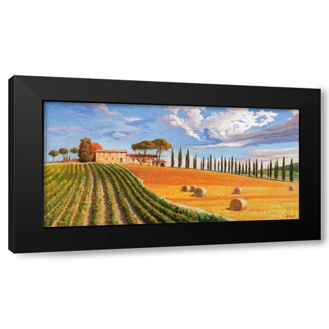 Colline toscane Black Modern Wood Framed Art Print with Double Matting by Galasso, Adriano
