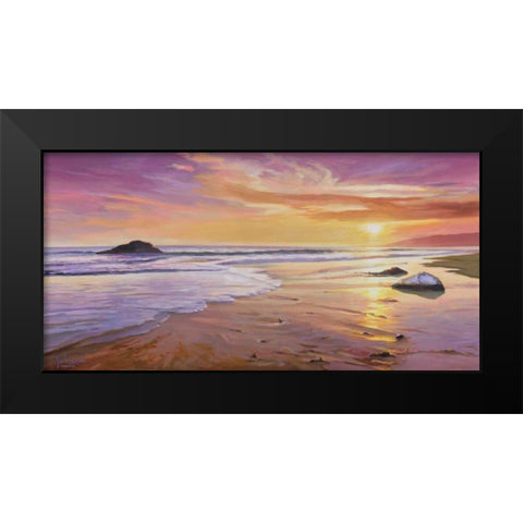 Tramonto sul mare Black Modern Wood Framed Art Print by Galasso, Adriano