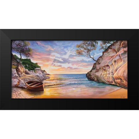 Caletta al tramonto Black Modern Wood Framed Art Print by Galasso, Adriano