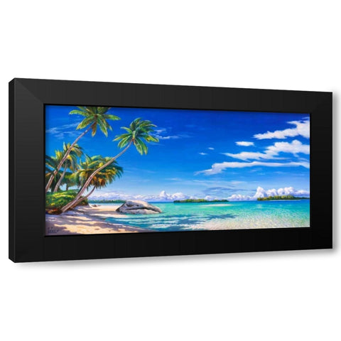 Spiaggia tropicale Black Modern Wood Framed Art Print with Double Matting by Galasso, Adriano