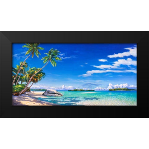Spiaggia tropicale Black Modern Wood Framed Art Print by Galasso, Adriano