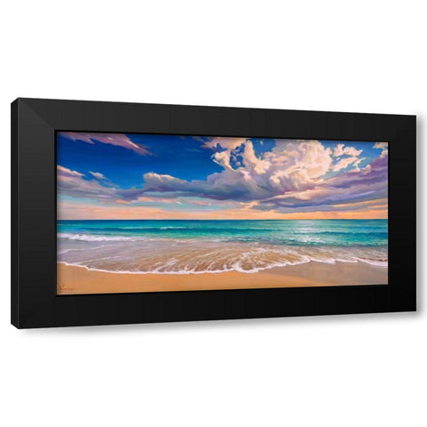 Onda d Oceano Black Modern Wood Framed Art Print with Double Matting by Galasso, Adriano