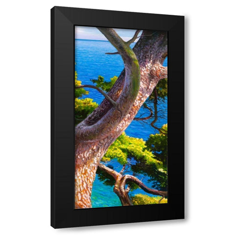 Lavandou III Black Modern Wood Framed Art Print with Double Matting by Galasso, Adriano