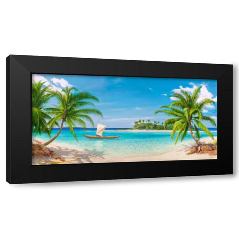 Baia tropicale Black Modern Wood Framed Art Print by Galasso, Adriano