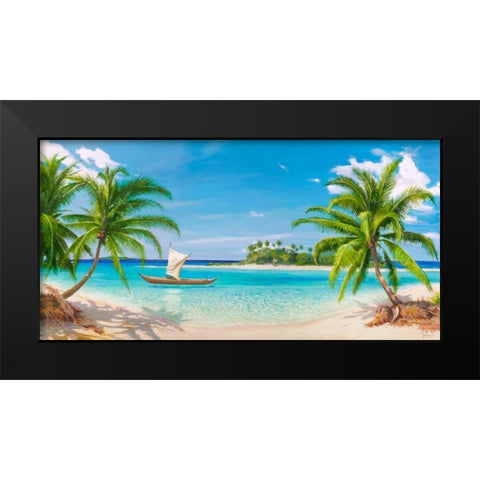 Baia tropicale Black Modern Wood Framed Art Print by Galasso, Adriano