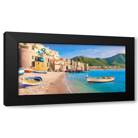Cefalu Black Modern Wood Framed Art Print by Galasso, Adriano