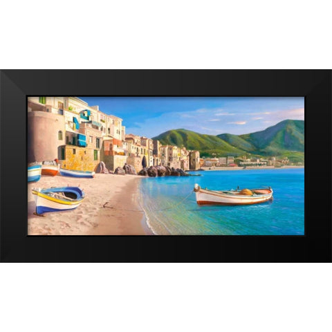 Cefalu Black Modern Wood Framed Art Print by Galasso, Adriano