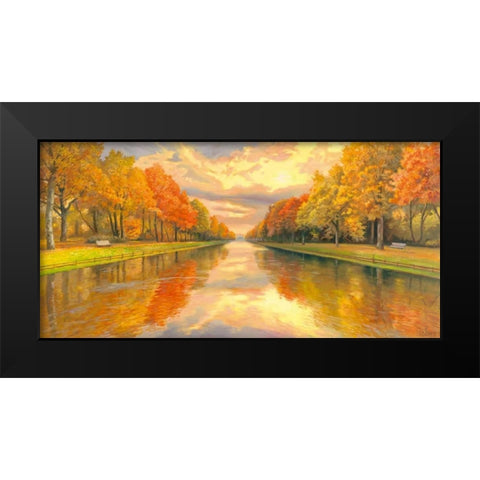 Boulevard sull acqua Black Modern Wood Framed Art Print by Galasso, Adriano
