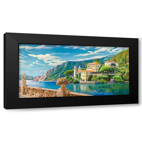 Villa sul lago Black Modern Wood Framed Art Print with Double Matting by Galasso, Adriano