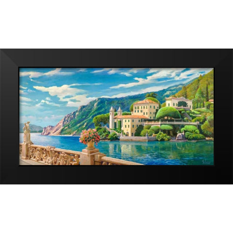 Villa sul lago Black Modern Wood Framed Art Print by Galasso, Adriano