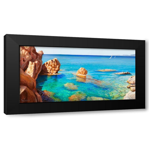 Cala del vento Black Modern Wood Framed Art Print by Galasso, Adriano