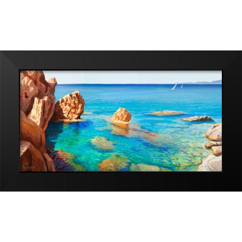 Cala del vento Black Modern Wood Framed Art Print by Galasso, Adriano