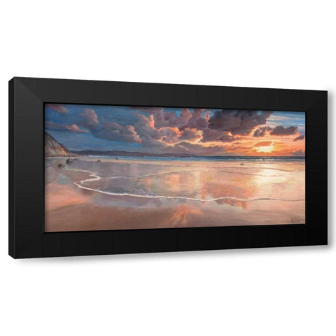 Alba sul mare Black Modern Wood Framed Art Print with Double Matting by Galasso, Adriano