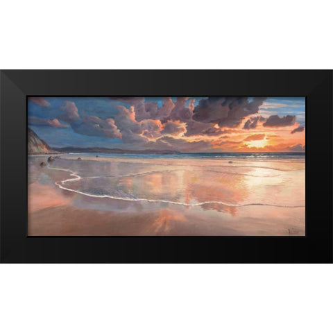 Alba sul mare Black Modern Wood Framed Art Print by Galasso, Adriano