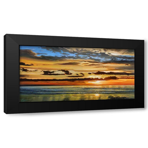 Alba sul mare Black Modern Wood Framed Art Print with Double Matting by Galasso, Adriano