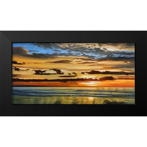 Alba sul mare Black Modern Wood Framed Art Print by Galasso, Adriano