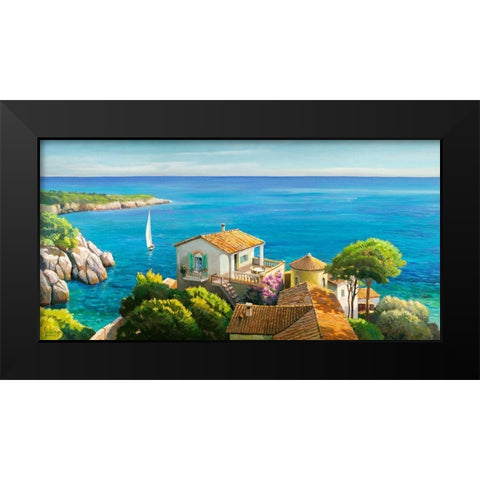 Villa sul Mediterraneo Black Modern Wood Framed Art Print by Galasso, Adriano