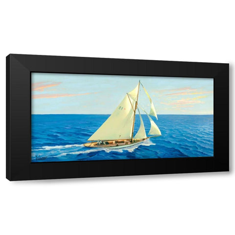 Veleggiando nel blu Black Modern Wood Framed Art Print with Double Matting by Galasso, Adriano