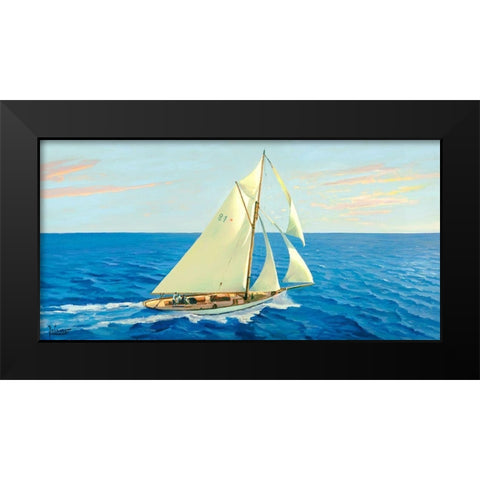 Veleggiando nel blu Black Modern Wood Framed Art Print by Galasso, Adriano