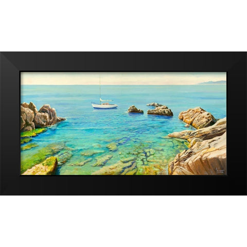 Quieto approdo Black Modern Wood Framed Art Print by Galasso, Adriano