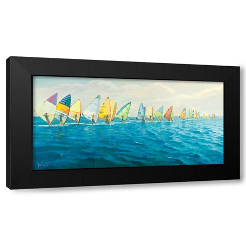 Nel vento Black Modern Wood Framed Art Print with Double Matting by Galasso, Adriano