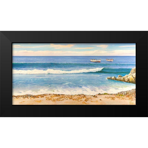 Sul mare Black Modern Wood Framed Art Print by Galasso, Adriano