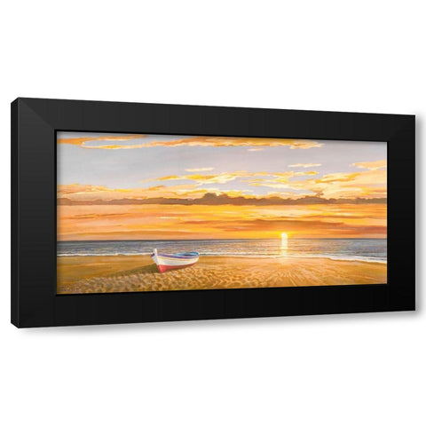 Tramonto sulla battigia Black Modern Wood Framed Art Print by Galasso, Adriano