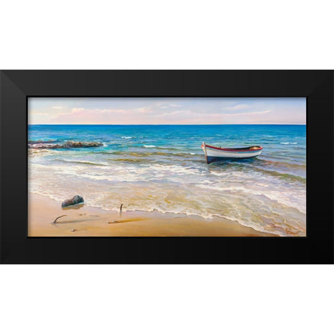 Fra le onde Black Modern Wood Framed Art Print by Galasso, Adriano