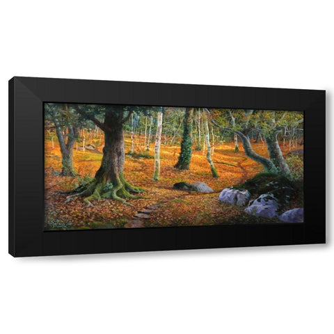 Sottobosco Black Modern Wood Framed Art Print by Galasso, Adriano