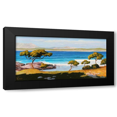 Spiaggia del Mediterraneo Black Modern Wood Framed Art Print with Double Matting by Galasso, Adriano