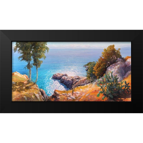 Orizzonte Mediterraneo Black Modern Wood Framed Art Print by Galasso, Adriano