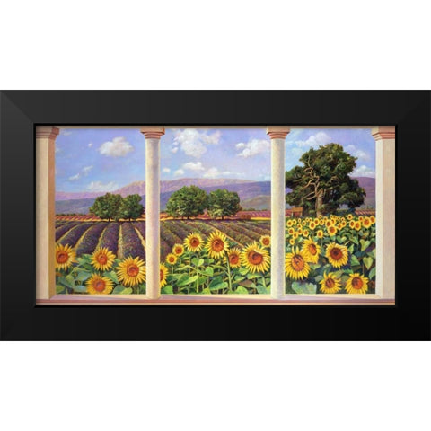 Finestra sui girasoli Black Modern Wood Framed Art Print by Del Missier, Andrea