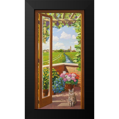 Finestra sulla campagna Black Modern Wood Framed Art Print by Del Missier, Andrea