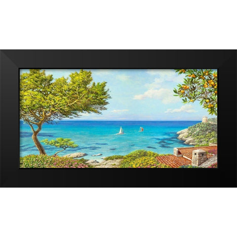 Sul mare Black Modern Wood Framed Art Print by Del Missier, Andrea
