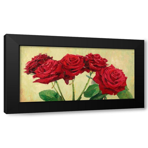 Rose rosse Black Modern Wood Framed Art Print by Masera, Angelo