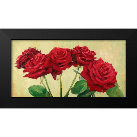 Rose rosse Black Modern Wood Framed Art Print by Masera, Angelo