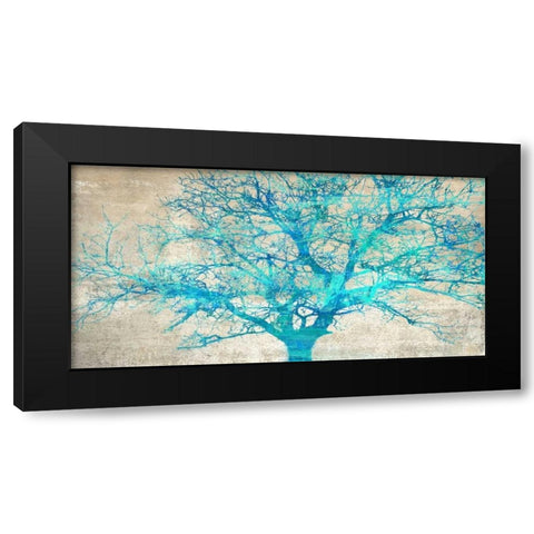 Turquoise Tree Black Modern Wood Framed Art Print by Aprile, Alessio