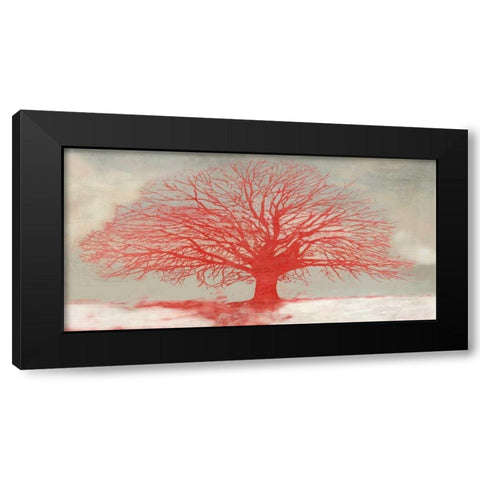 Red Tree Black Modern Wood Framed Art Print by Aprile, Alesso
