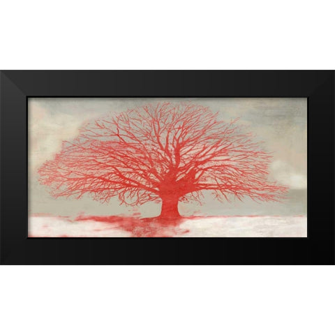 Red Tree Black Modern Wood Framed Art Print by Aprile, Alesso