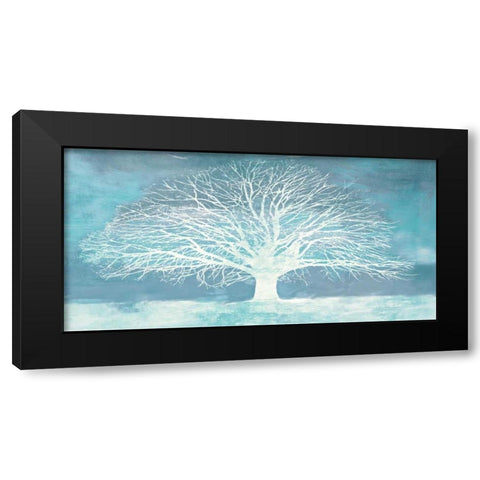 Aquamarine Tree Black Modern Wood Framed Art Print by Aprile, Alesso