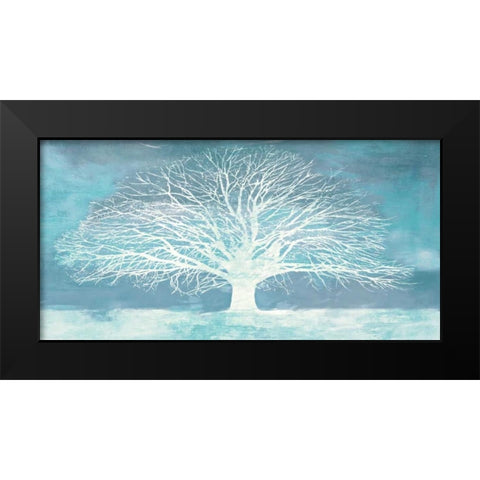 Aquamarine Tree Black Modern Wood Framed Art Print by Aprile, Alesso