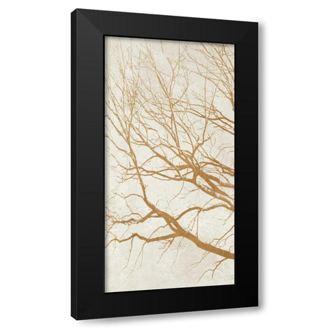 Golden Tree I Black Modern Wood Framed Art Print by Aprile, Alessio