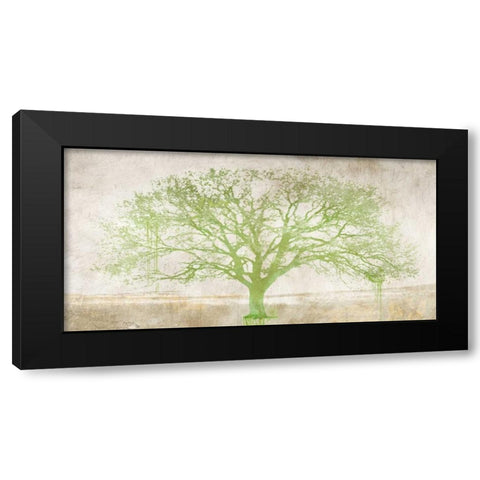 Green Tree Black Modern Wood Framed Art Print by Aprile, Alessio