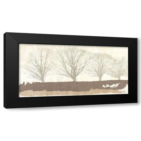 Tree Lines Neutral Black Modern Wood Framed Art Print with Double Matting by Alessio, Aprile