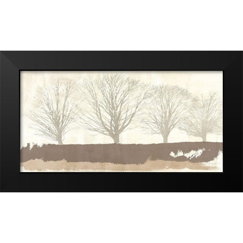 Tree Lines Neutral Black Modern Wood Framed Art Print by Alessio, Aprile